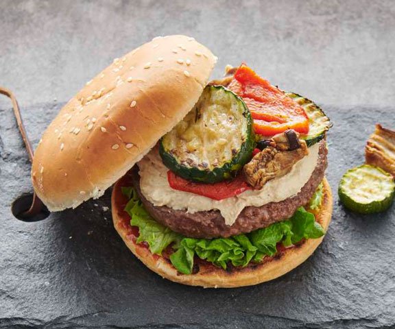 Burger mit Grillgemüse (vegan)