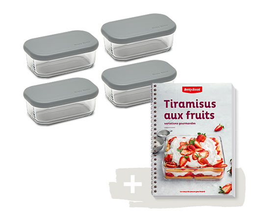 Tiramisus, livre + 4 moules à tiramisu, 3 dl - combo