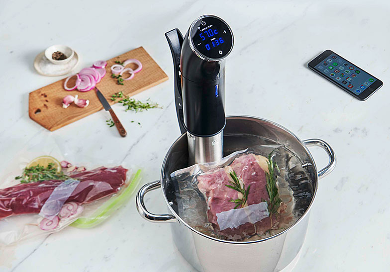Chauffe-liquide «Smart» pour cuisson sous vide: idéal pour les débutants qui veulent commander à distance leurs appareil électroménagers avec une application.