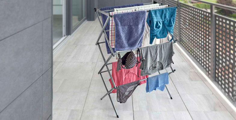 Auch mit wenig Platz kann Wäsche an der Leine getrocknet werden.