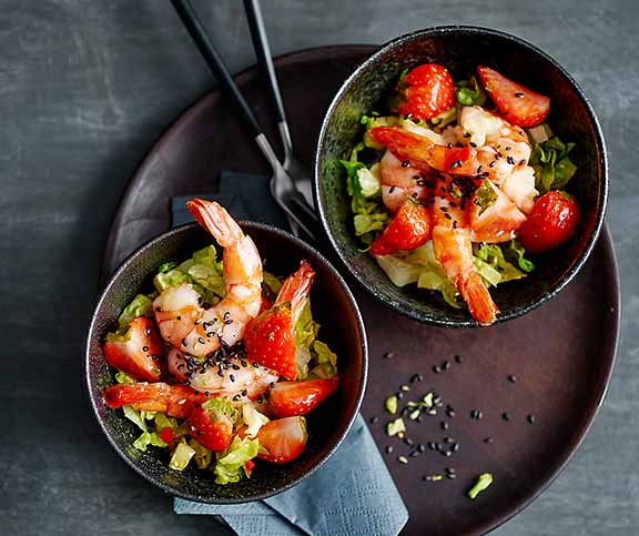 Salade de crevettes et fraises