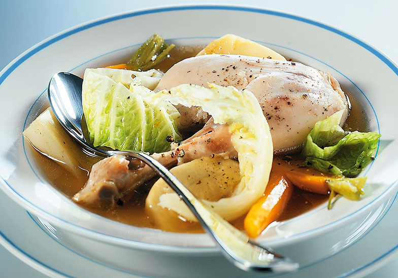 Das Suppenhuhn schmeckt - die Hühnersuppe ist gesund: Was will man mehr?