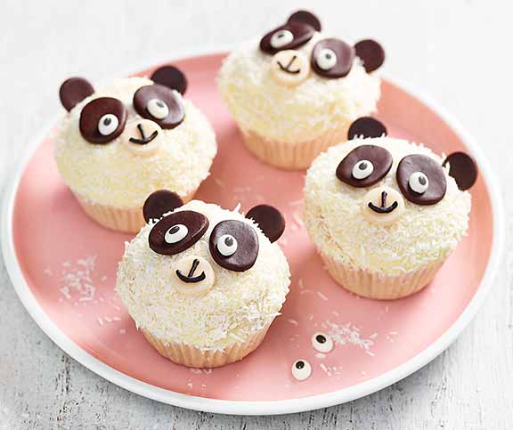 Des muffins sans gluten en forme de panda