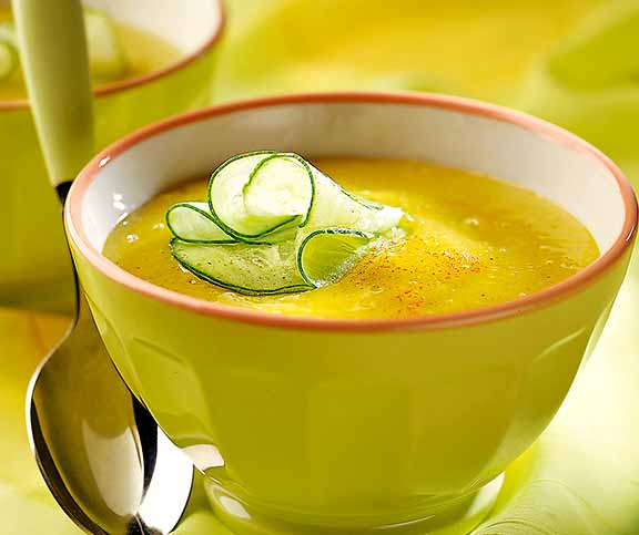 Kalte Mango-Gurken-Suppe