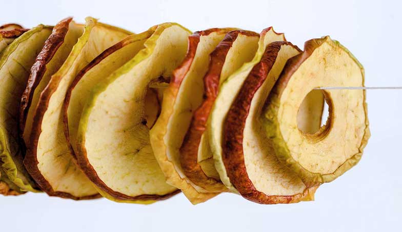 Le classique: les rondelles de pommes séchées sont des petits en-cas très appréciés.