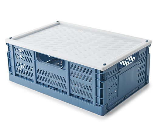 Klappbox mit Deckel, blau, 43×29 cm
