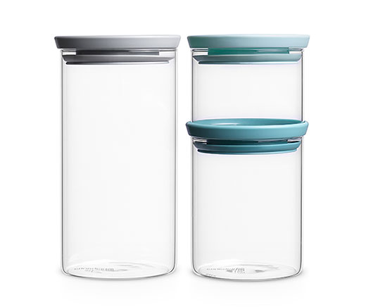Brabantia Glasbehälter, stapelbar - 3er-Set