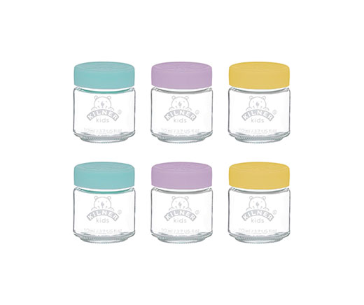 Kilner Kit de petits pots en verre pour bébés, 110 ml, 6 pièces