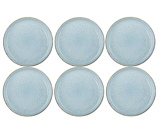 Bitz Assiettes plates, gris bleu ciel - 6 pièces