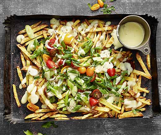 Airfryer loaded Fries et sauce au fromage