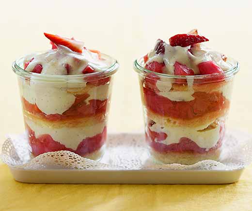 Trifle rhubarbe-fraise