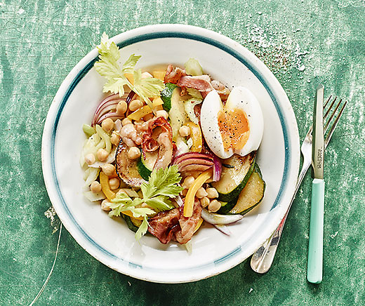 Salade pois chiches-courgettes