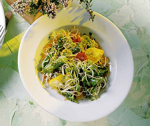 Salade tiède de haricots verts