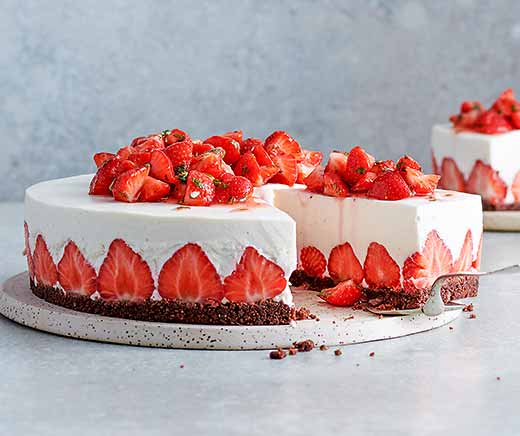 Cheesecake aérien aux fraises