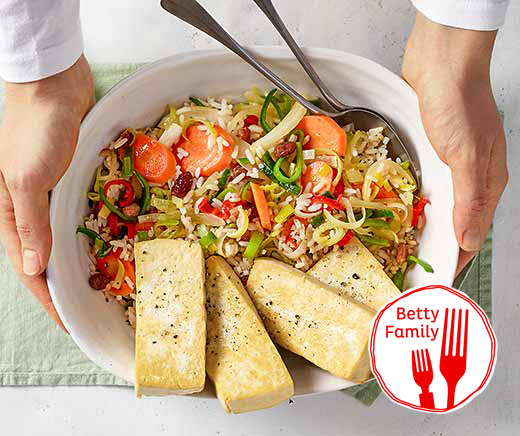 Riz aux légumes et tofu sans gluten