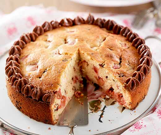 Gâteau choco-rhubarbe