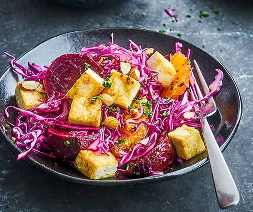 Kabis-Randen-Salat mit Tofu