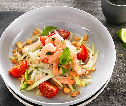 Salade de chou-rave aux crevettes