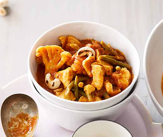 Curry de légumes et poulet
