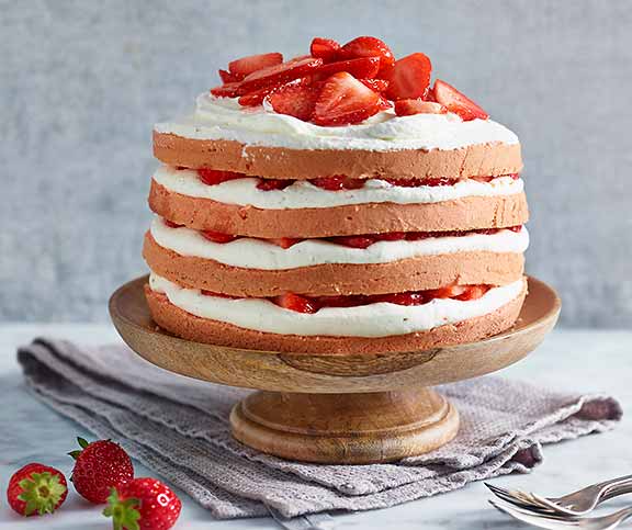 Gâteau étagé aux fraises