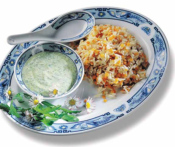 Basmati-Reis mit roten Linsen