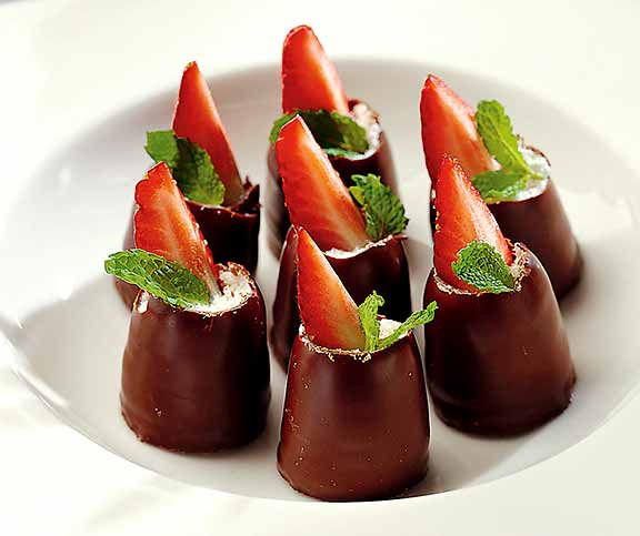 Choco-Köpfli mit Erdbeeren