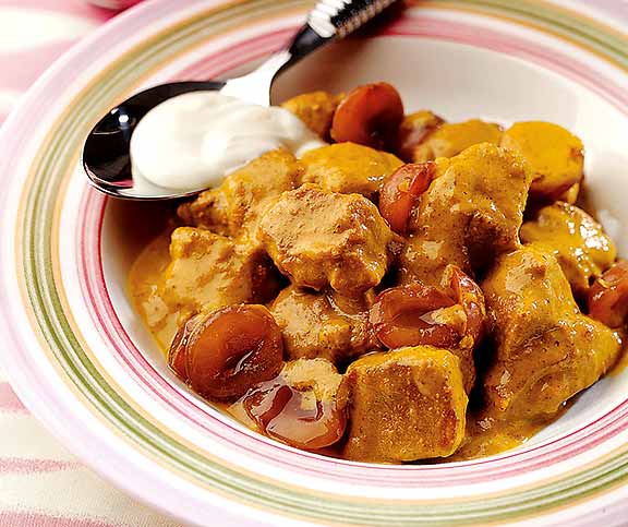 Schweins-Curry mit Mirabellen