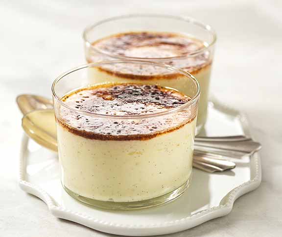 Vanille-Schafskäse-Crème-brûlée