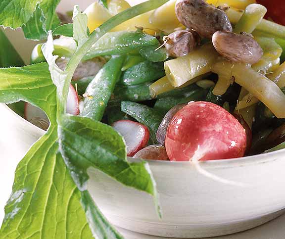Salade de haricots, sauce à l’anis
