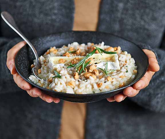 Nussrisotto mit Camembert